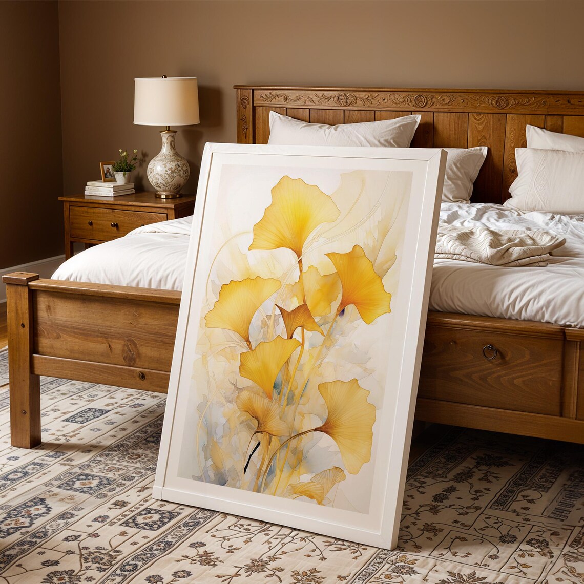 Golden Yellow Ginkgo Leaves Botanical Poster Minimalist Nature - Image 4