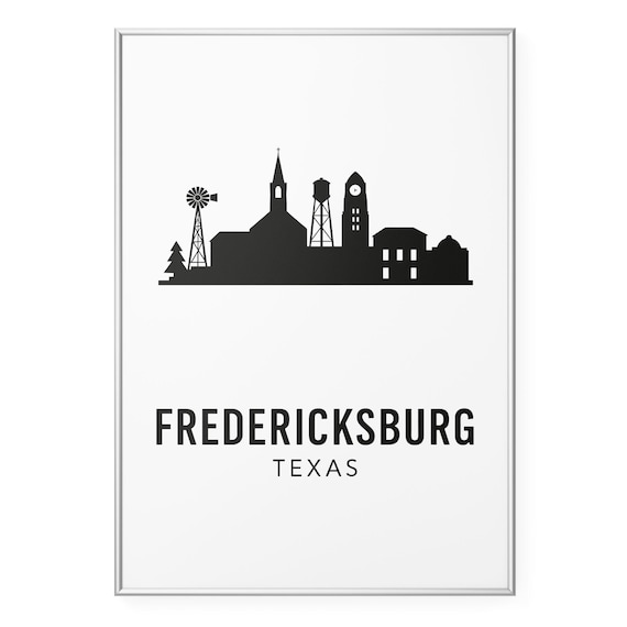 Fredericksburg Texas Minimalist Skyline Silhouette Art Poster