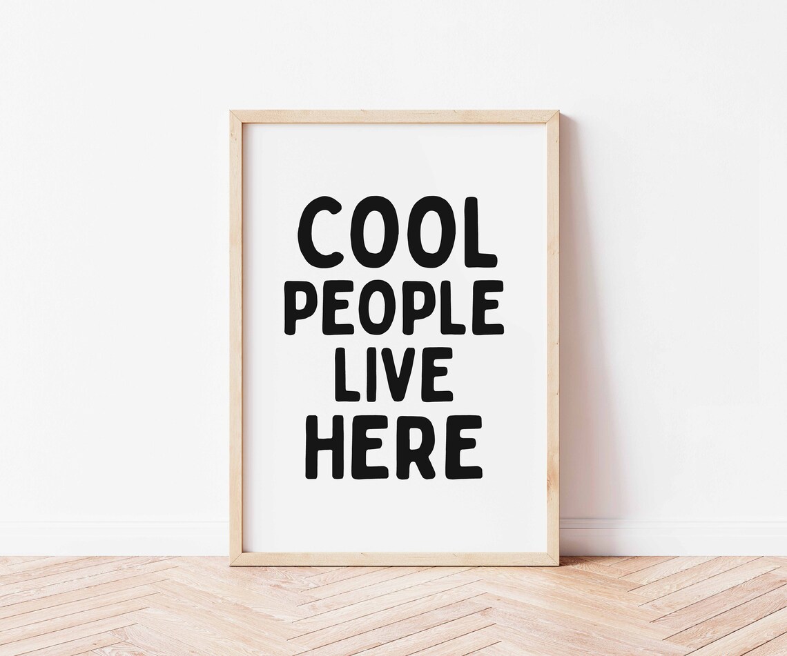 Cool People Minimal Print, Funny Retro Poster