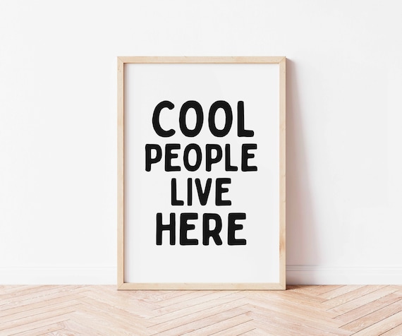 Cool People Minimal Print, Funny Retro Poster