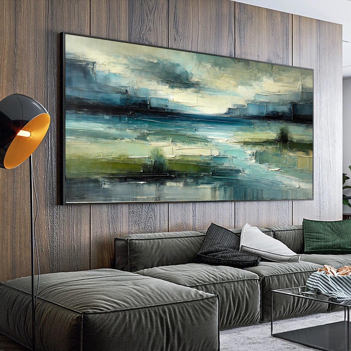 Abstract Lake Landscape - Textured Nature Painting - Image 4