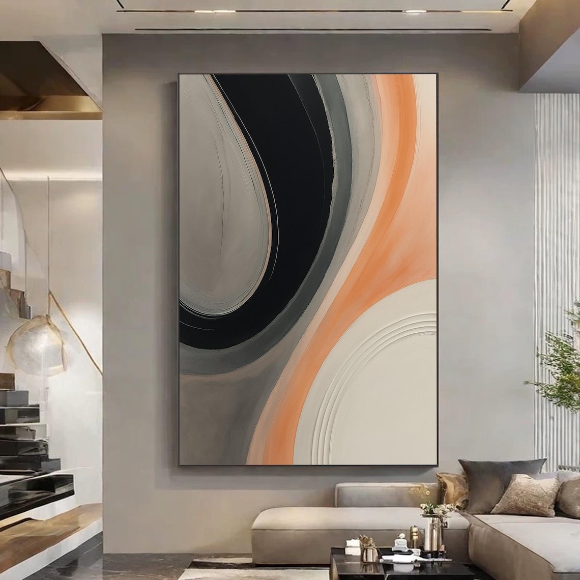 Abstract Textured Painting, Modern Minimalist Decor