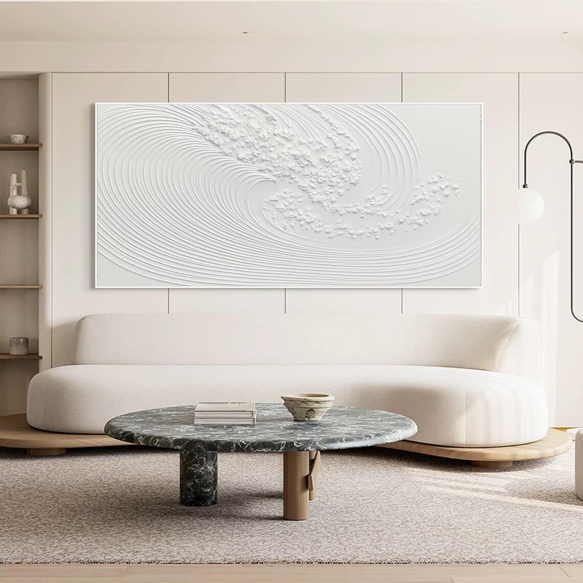 Minimalist Wave Lines, Embossed Linear Abstract - Image 4