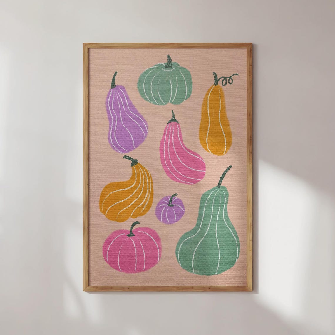 Colorful Pumpkin Thanksgiving Wall Art Dopamine Autumn Decor