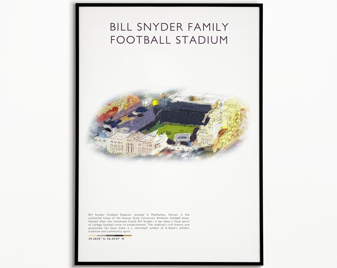 Kansas State Bill Snyder Family Football Stadium Wildcats Poster