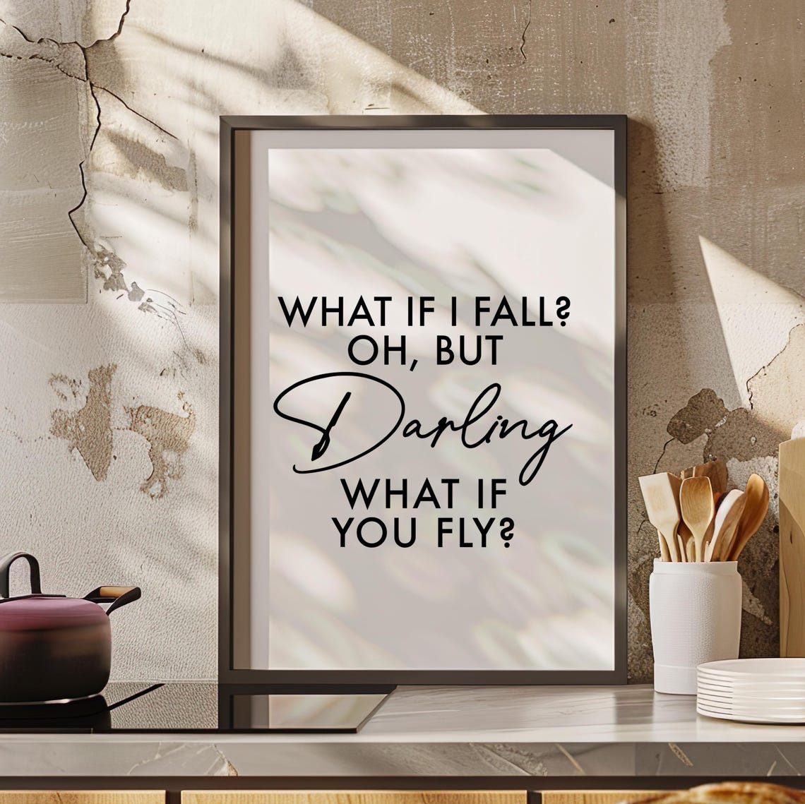 What If I Fall Oh But Darling What If You Fly Minimalist Poster