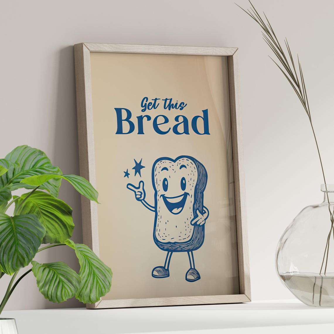 Get This Bread Retro Toast Character Cute Kitchen Humor Art Poster - Image 3