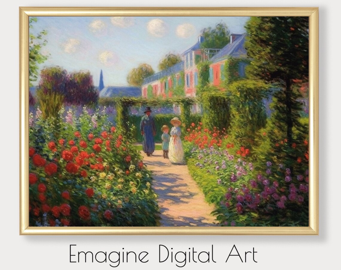 Vintage European Estate and Garden Art Print