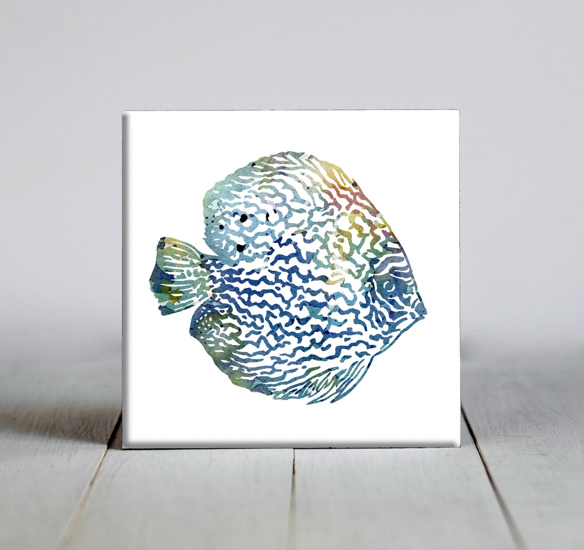 Discus Fish Ceramic Tile Discus Fish Decorative Tile Fish Lover Gift Unique Fish Gifts