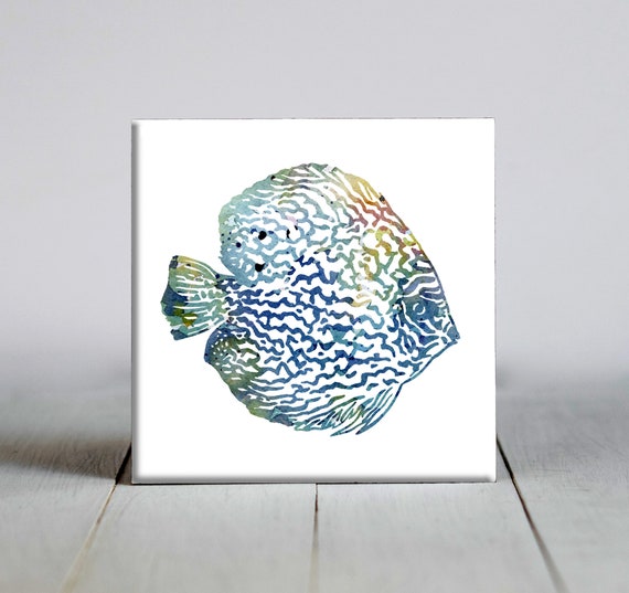 Discus Fish Ceramic Tile Discus Fish Decorative Tile Fish Lover Gift Unique Fish Gifts