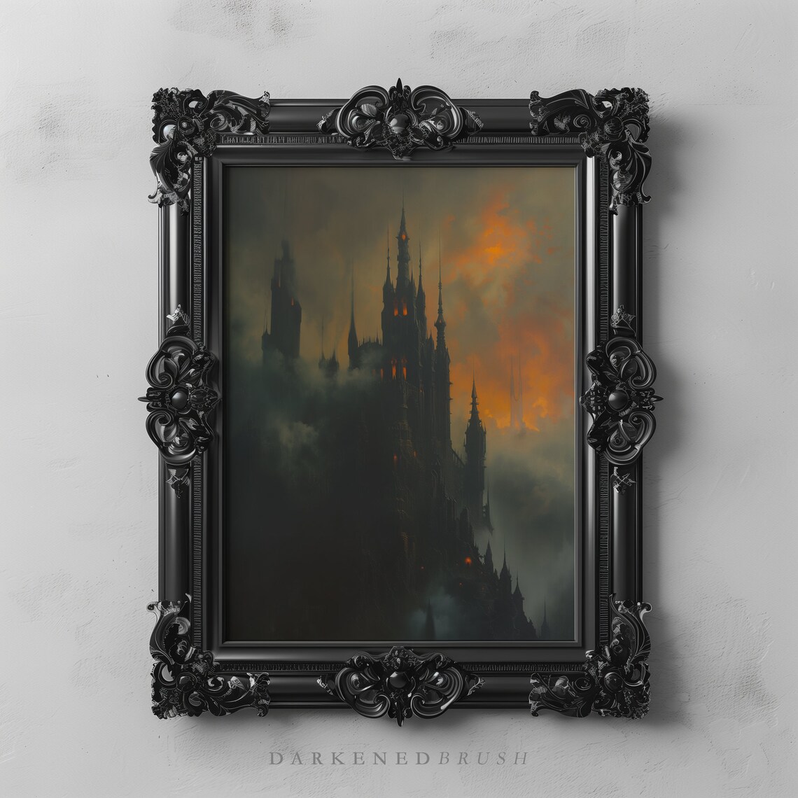 Dark Gothic Cathedral and Dracula Castle Art Print
