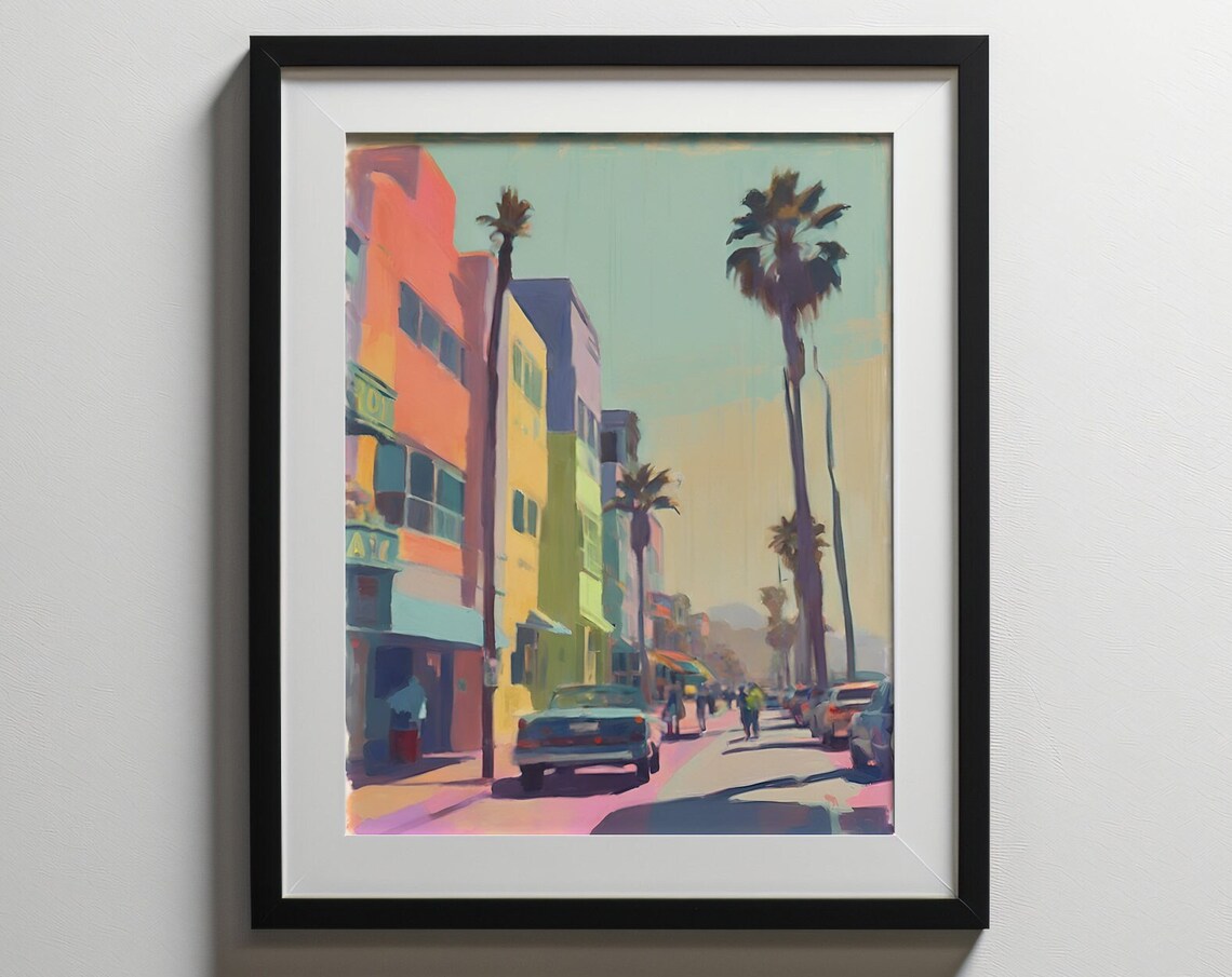 Santa Monica Sunset Preppy Beach House Art Print