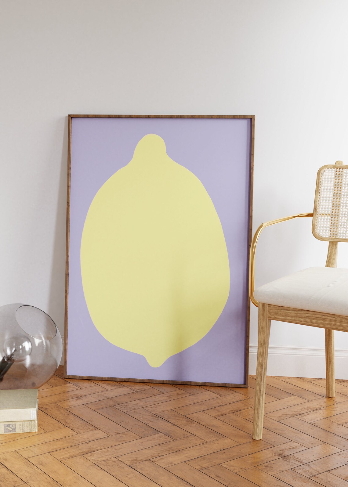 Lemon Poster, Danish Pastel Scandi Kitchen Art Print