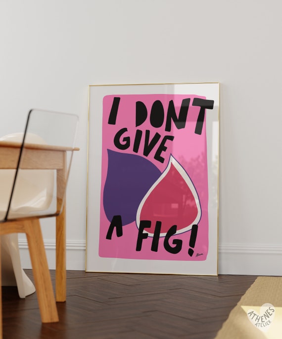 Fig Poster Dopamine Decor Danish Pastel Wall Art Funky Kitchen Prints Apartment Colorful Quirky