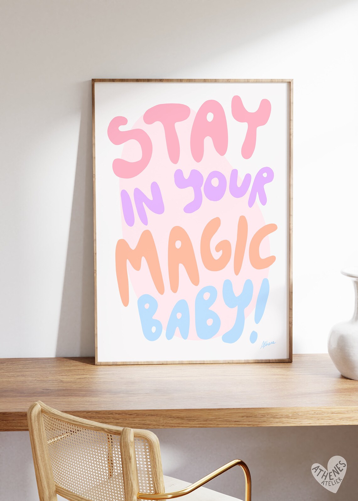 Danish Pastel Room Decor Light Pink Art Print