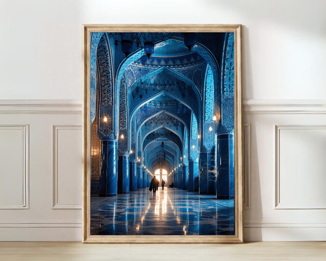 Afghanistan Herat Mosque Travel Poster, Map Print