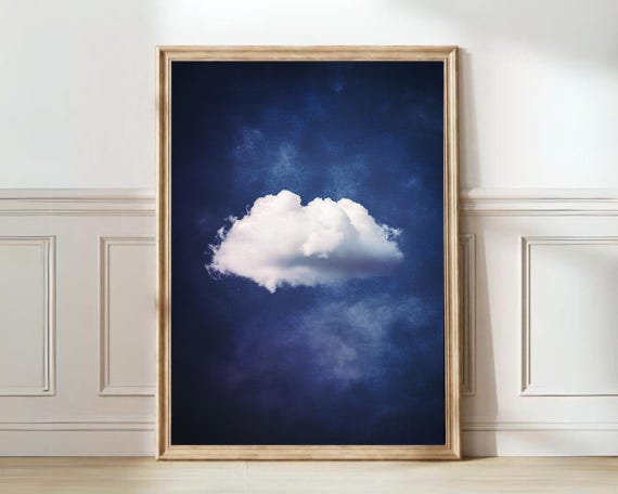 Cloud Print Blue Cloud Painting Blue Wall Art Purple Print Minimalist Wall Art Maximalist Decor Renaissance Painting Nimbus Cloud Nursery