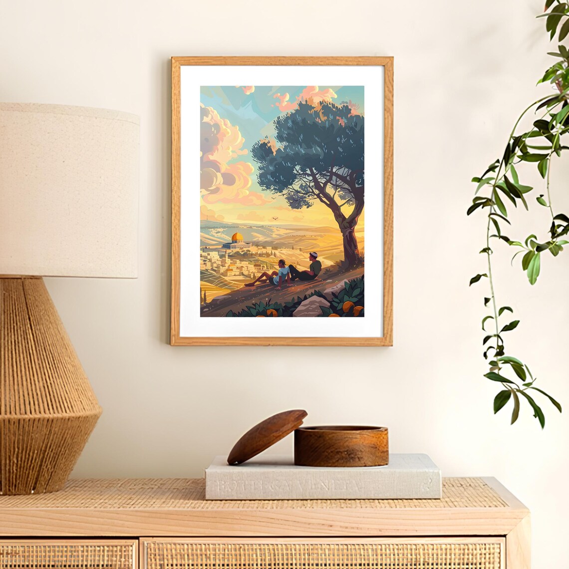 Jerusalem Old City Sunset Illustration With Dome Of The Rock Poster - Image 3