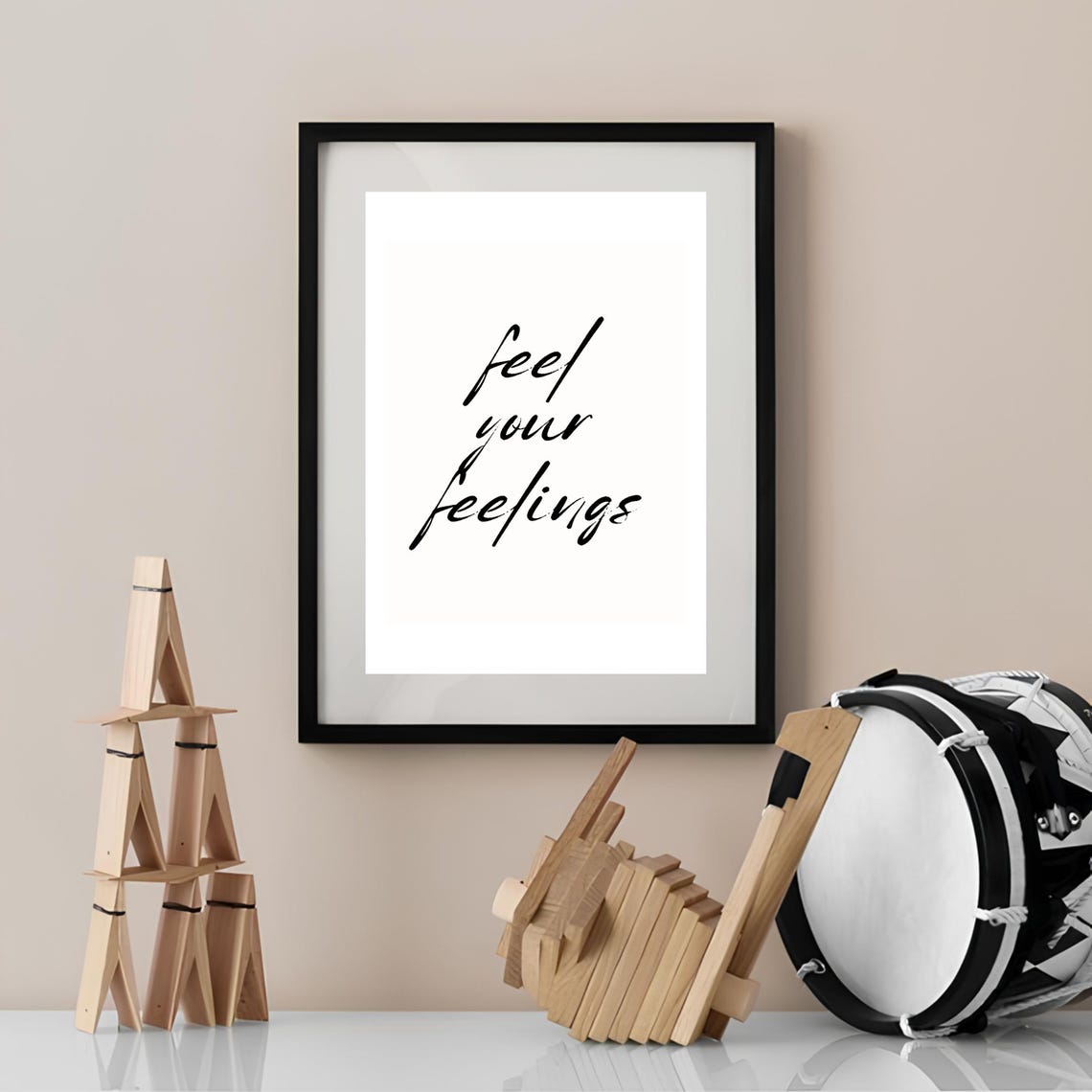 Feel Your Feelings Handwritten Script Motivational Quote Poster - Image 3