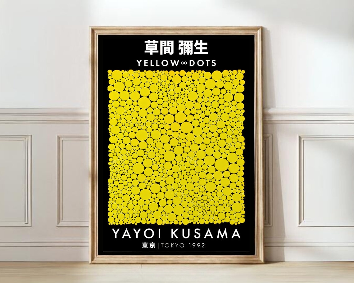 Yayoi Kusama Yellow Infinity Dots Tokyo Exhibition Art Poster