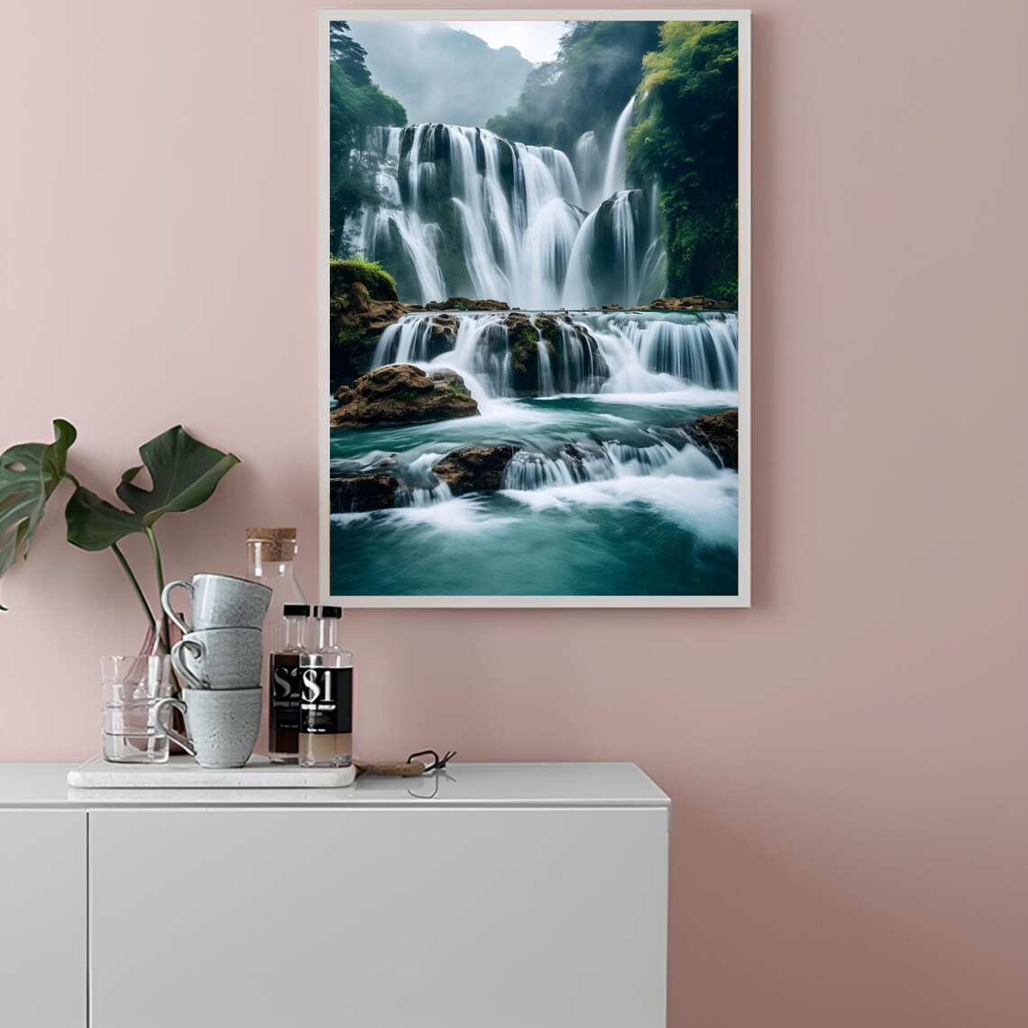 Vietnam Jungle Waterfall Tiered Cascade Nature Photography Poster - Image 2