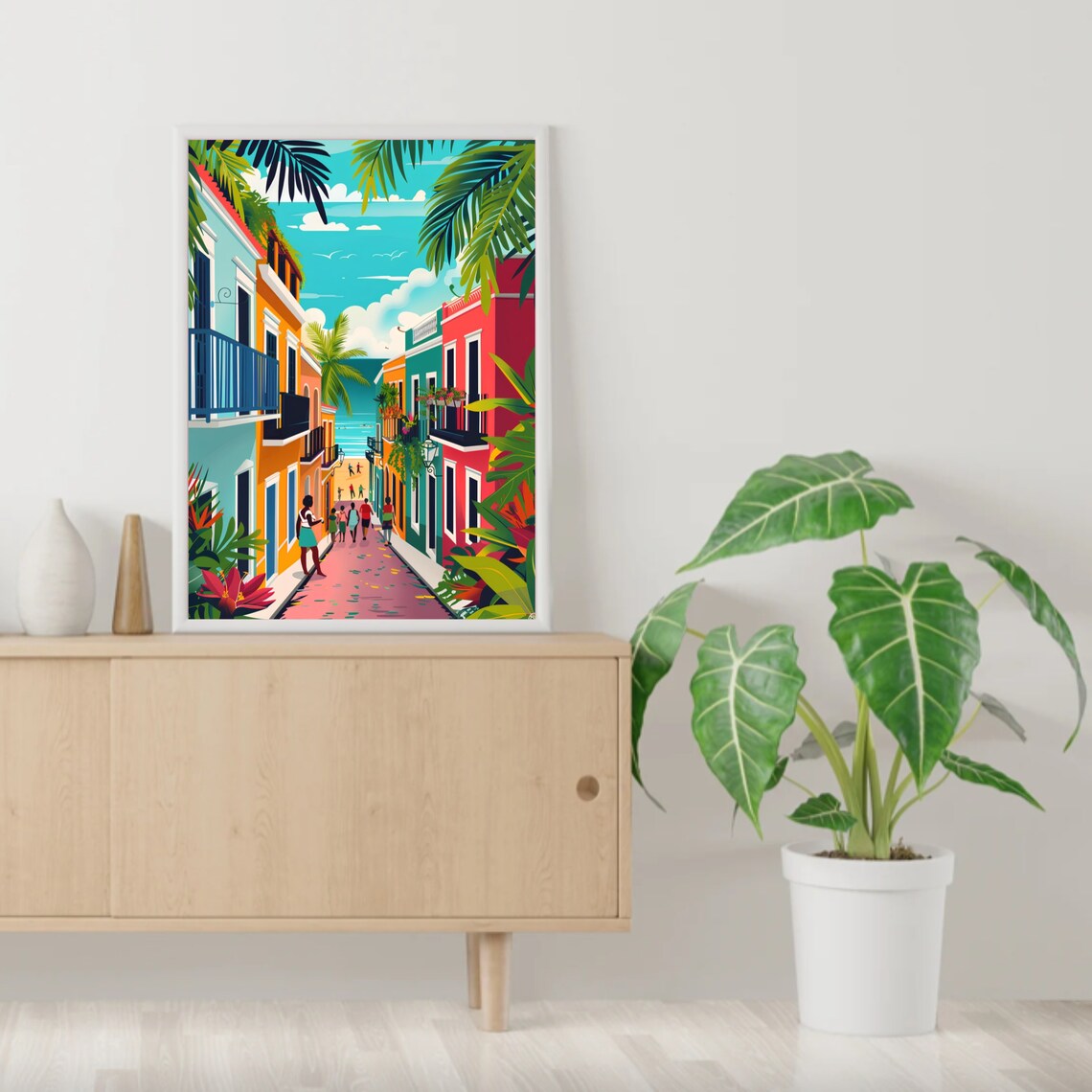 Puerto Rico Travel Poster, San Juan Floral Print - Image 2