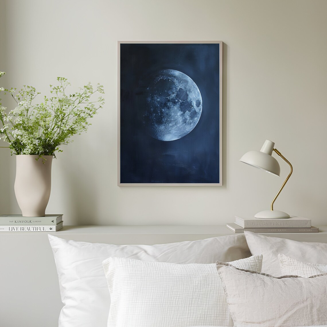 Moon Poster, Moody Night Sky Wall Art Print - Image 3