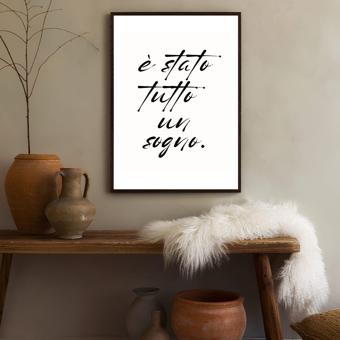 E Stato Tutto Un Sogno Italian Dream Script Typography Poster - Image 2