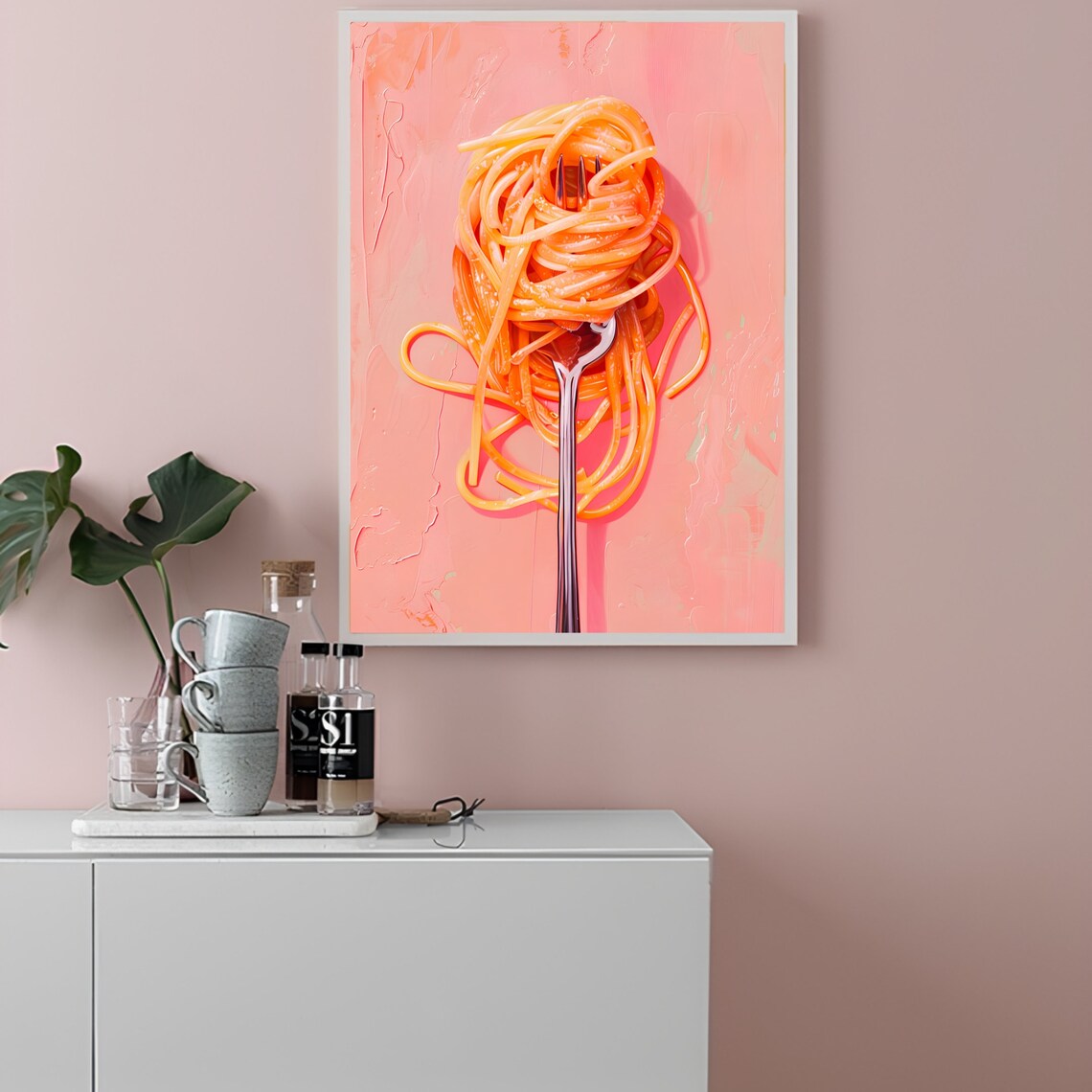 Pasta Print, Eclectic Maximalist Kitchen Poster - Image 2