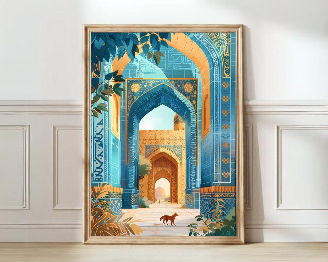 Samarkand Illustration, Uzbekistan Travel Poster