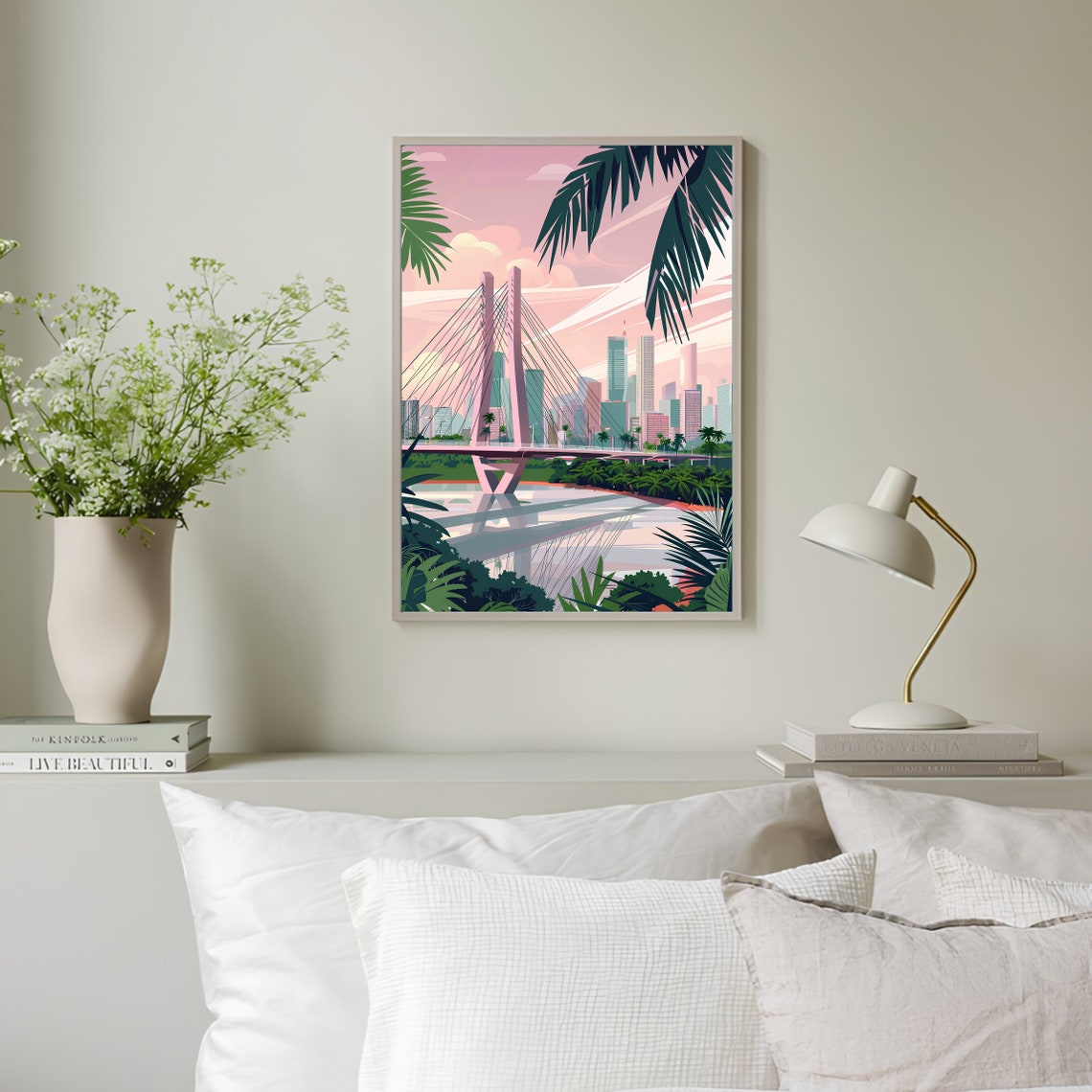 Sao Paolo Print Brazil Illustration Sao Paolo Travel Poster Sao Paolo Painting Floral Print Nostalgia Print - Image 2