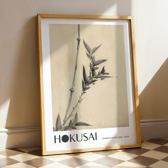 Katsushika Hokusai Bamboo Shoots, Japanese Ukiyo-E Art Print