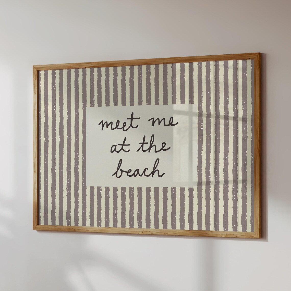 Meet Me At The Beach, Retro Striped Poster