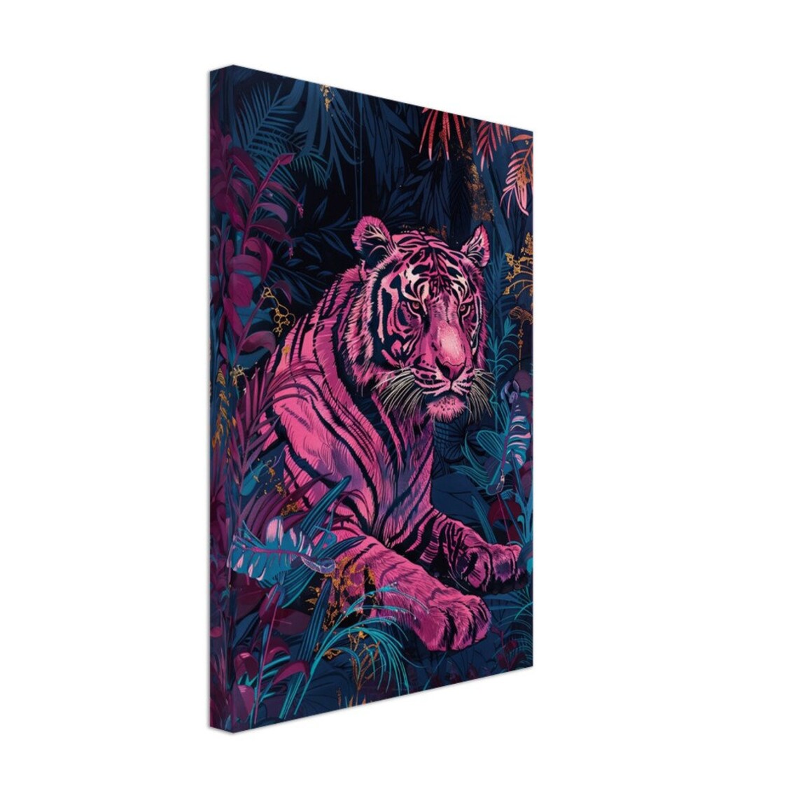 Pink Tiger Jungle Safari Animal Wall Art - Image 2