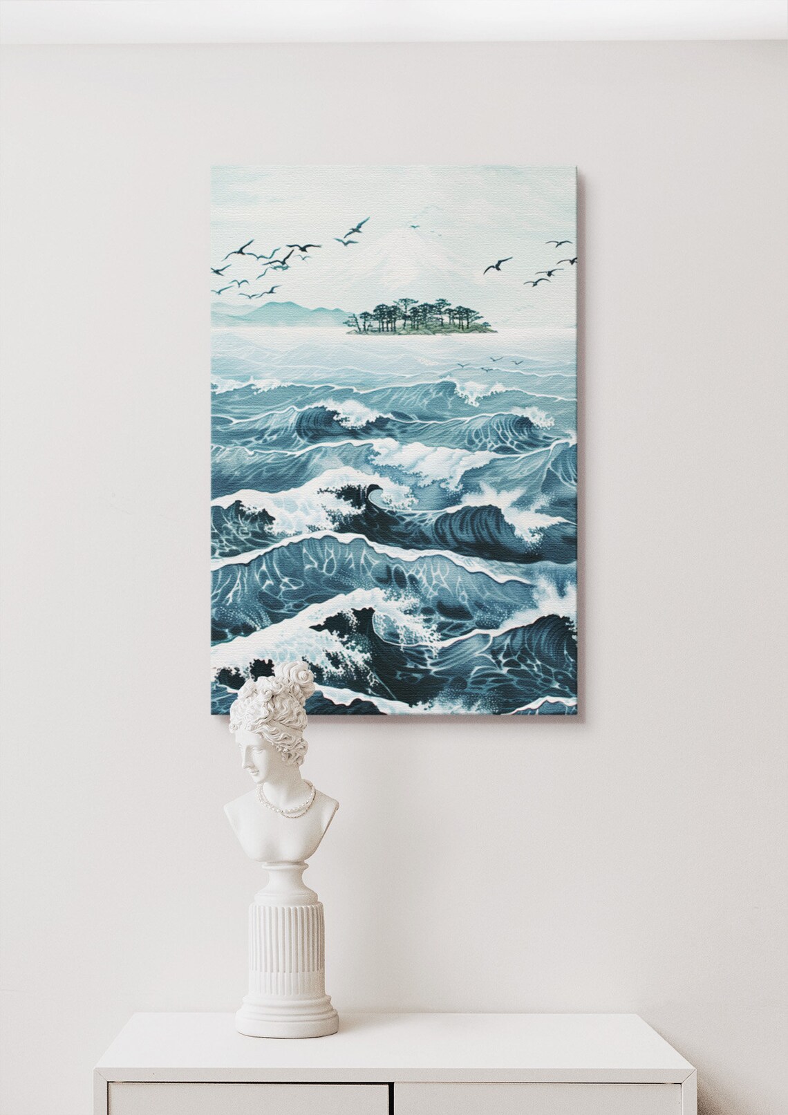 Utagawa Hiroshige Blue Ocean Waves, Japanese Landscape