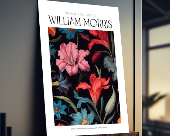 William Morris Flower Poster, Floral Gallery Decor