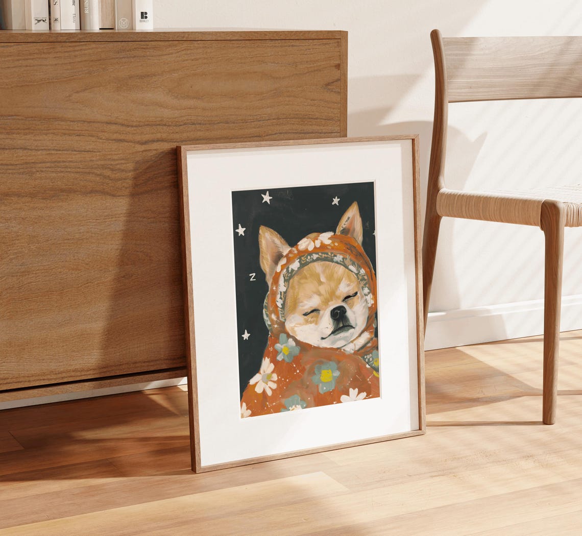 Babushka Chihuahua Print Chihuahua Dog Nursery Wall Art Puppy Dog Painting Giftful Chihuahua Chihuahua Lovers Chihuahua Doglover - Image 3