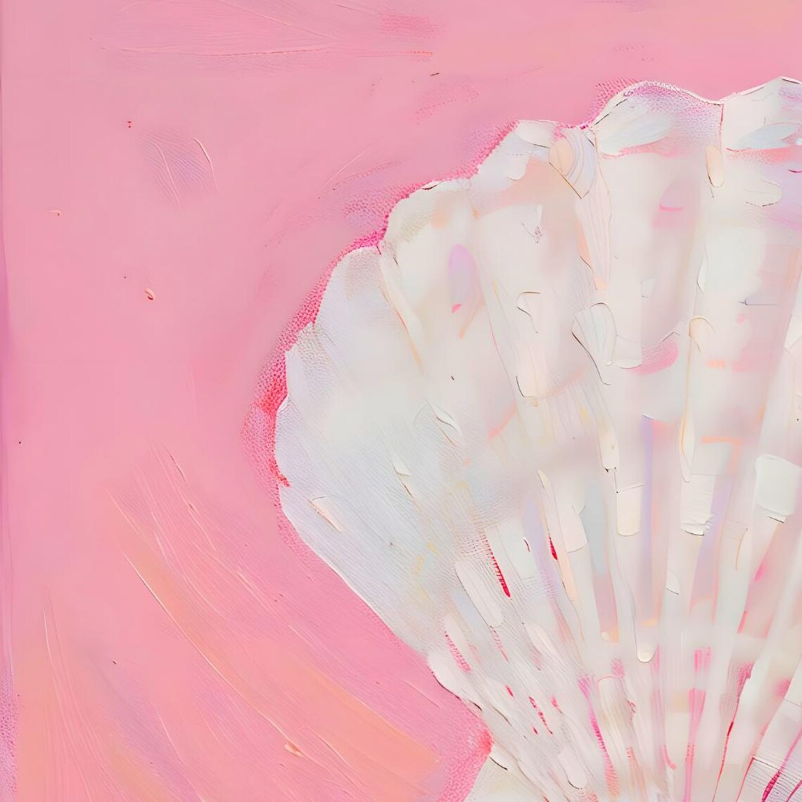 Sea Shell Boho Nursery Art Print, Pink Clam Shell - Image 3