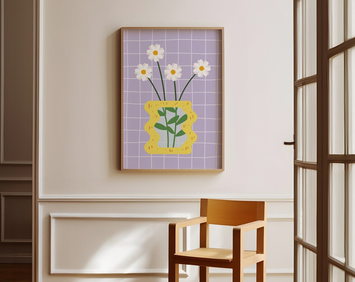 Flower Vase Art Print, Danish Pastel Decor - Image 6