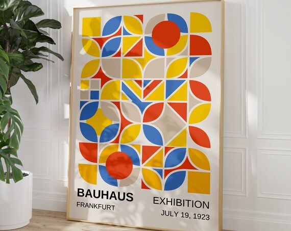 Bauhaus Frankfurt Exhibition Poster July 1923 Colorful Geometric Pattern Art