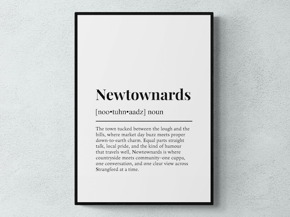 Newtownards Noun Definition Dictionary Typography Style Art Poster