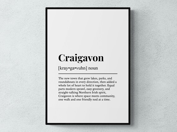 Craigavon Funny Definition Northern Ireland Gift Wall Art Print