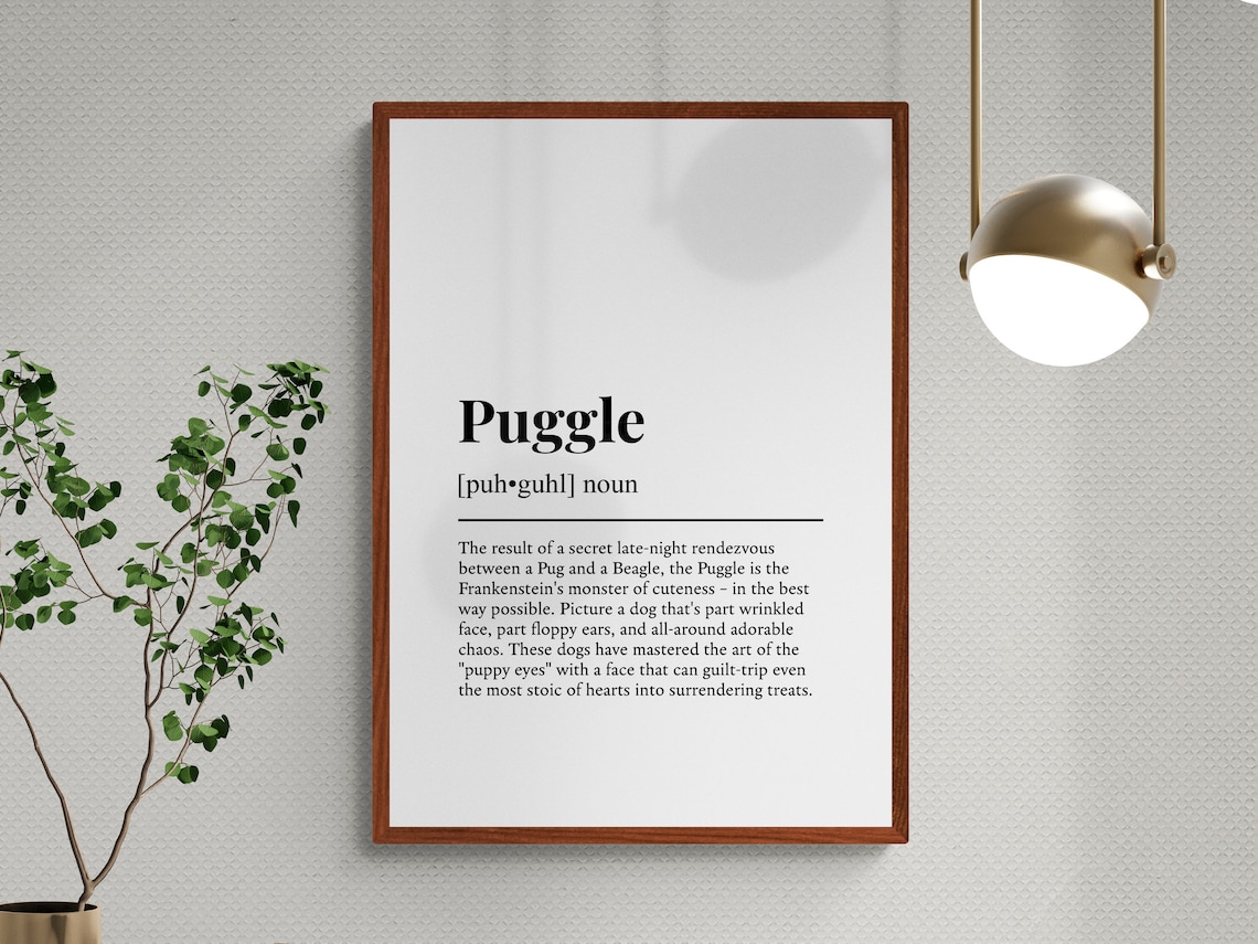 Puggle Funny Definition Dog Wall Art Poster Print - Image 3