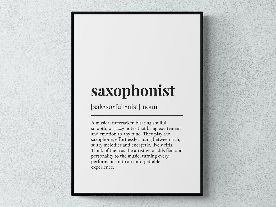 Saxophonist Funny Definition Hobby Gift Wall Art Print