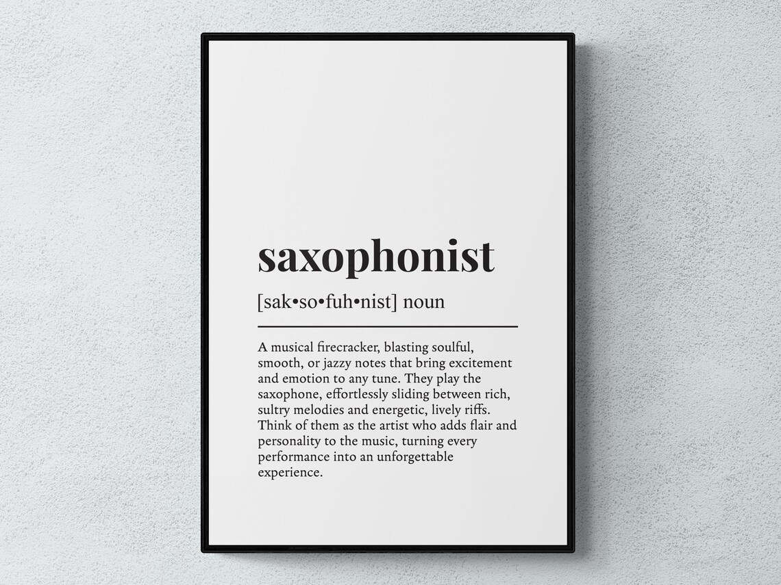 Saxophonist Funny Definition Poster Print, Hobby Gift