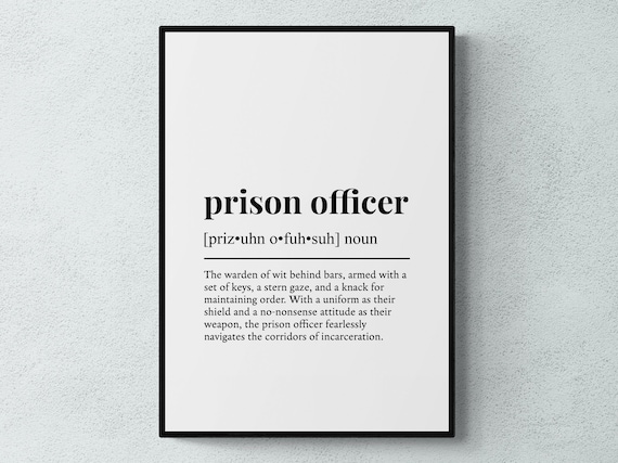 Prison Officer Humor Typography Gift Art Print
