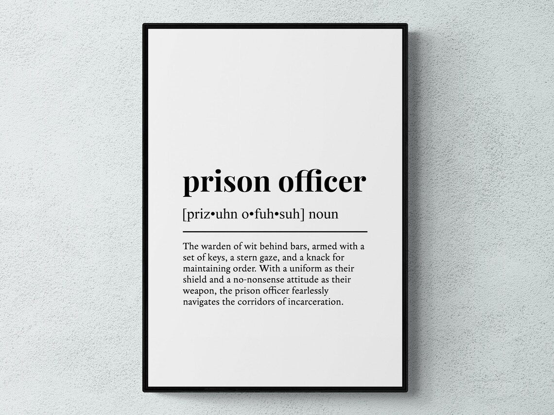 Prison Officer Humor Typography Gift Art Print