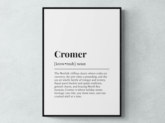 Cromer Funny Definition Norfolk Gift Wall Art Print