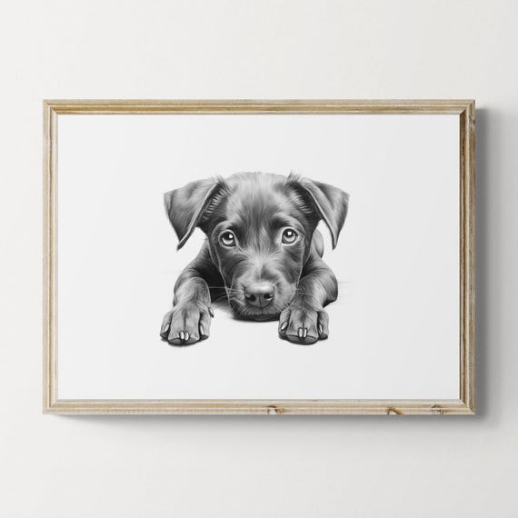 Patterdale Terrier Print Cute Dog Vintage Sketch Farmhouse Decor Gifts