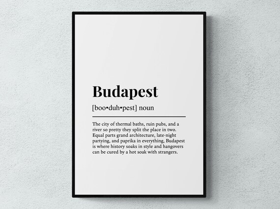 Budapest Funny Definition Hungary Gift Wall Art Print